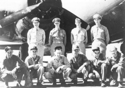 Crew from "Gold Brick" (100th BG) Amongst the crew, Richard Goff