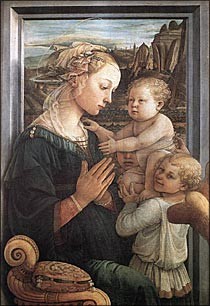 聖母と二天使　フィリッポ・リッピ