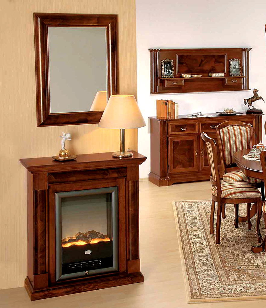 Elektrokamin Nussbaum-Antik gebeizt - www.primawohnen.com