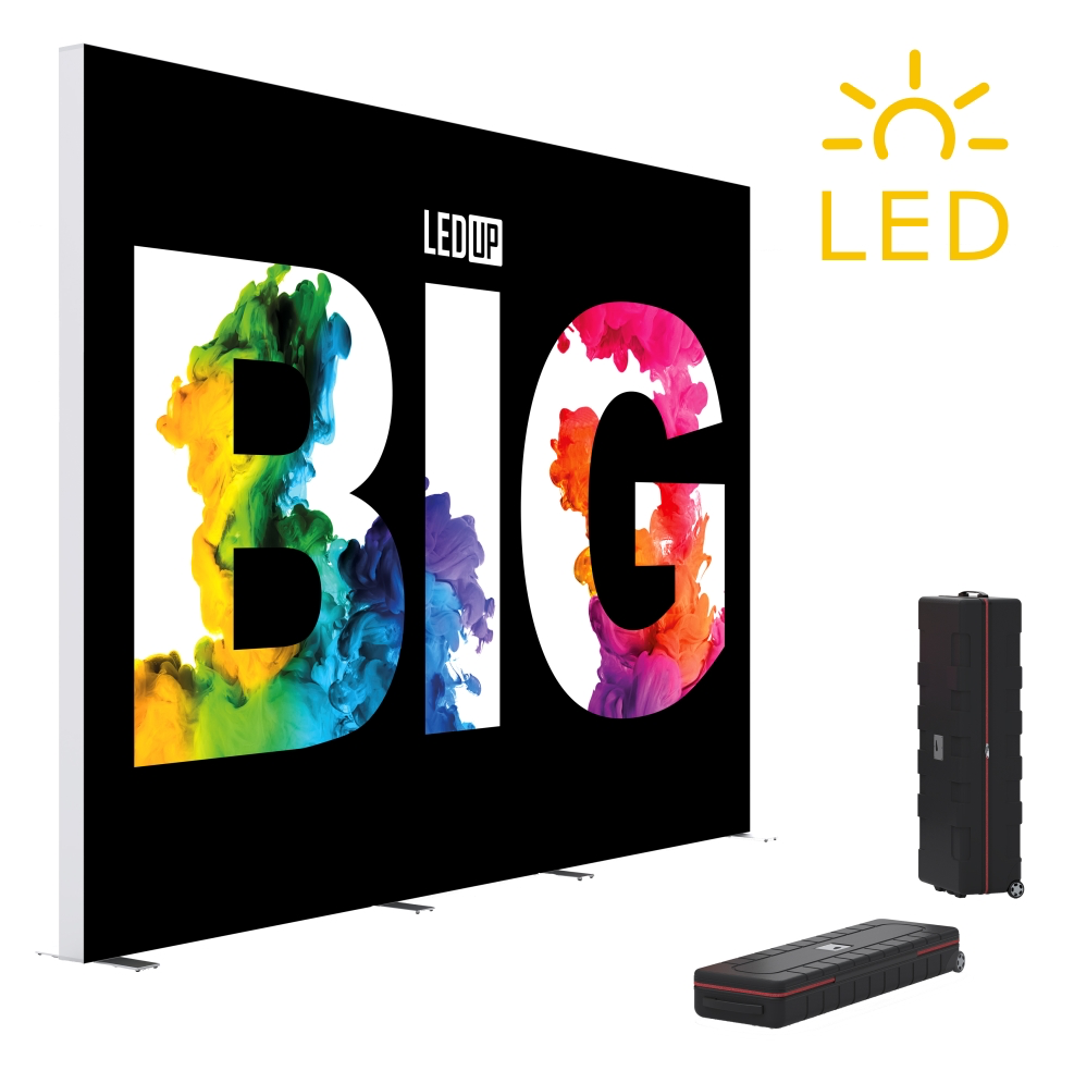 Große, transportable LED-Leuchtwand mit Textilgrafik BIG LEDUP