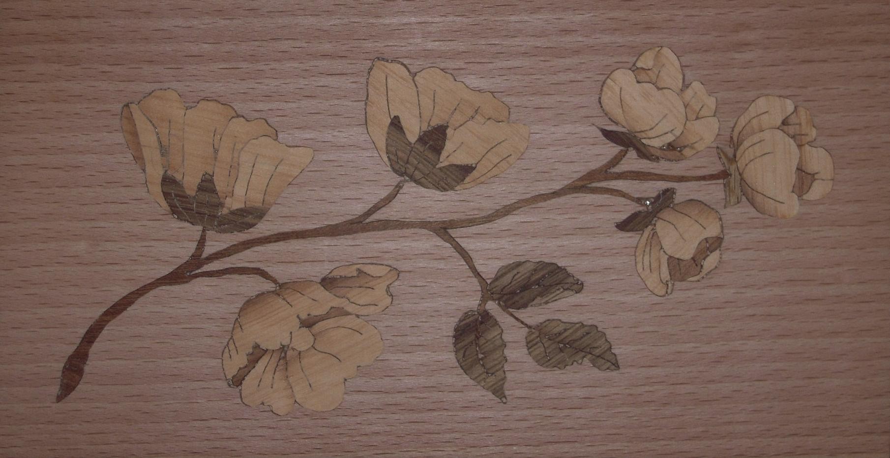 Branche fleurie - Marquetry