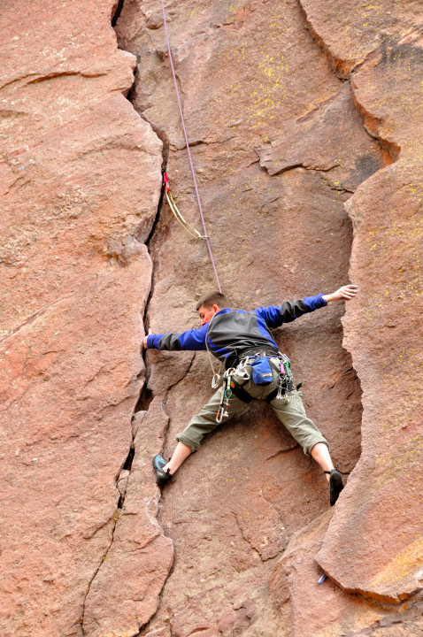 Climber on Bastille Crack