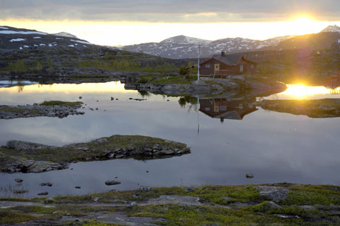 Midnight Sun at Riksgränsen, 150 miles north of the Arctic Circle