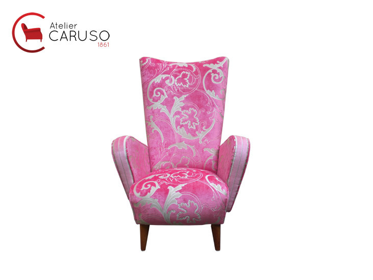 damask velvet on italian mind century modenr chair