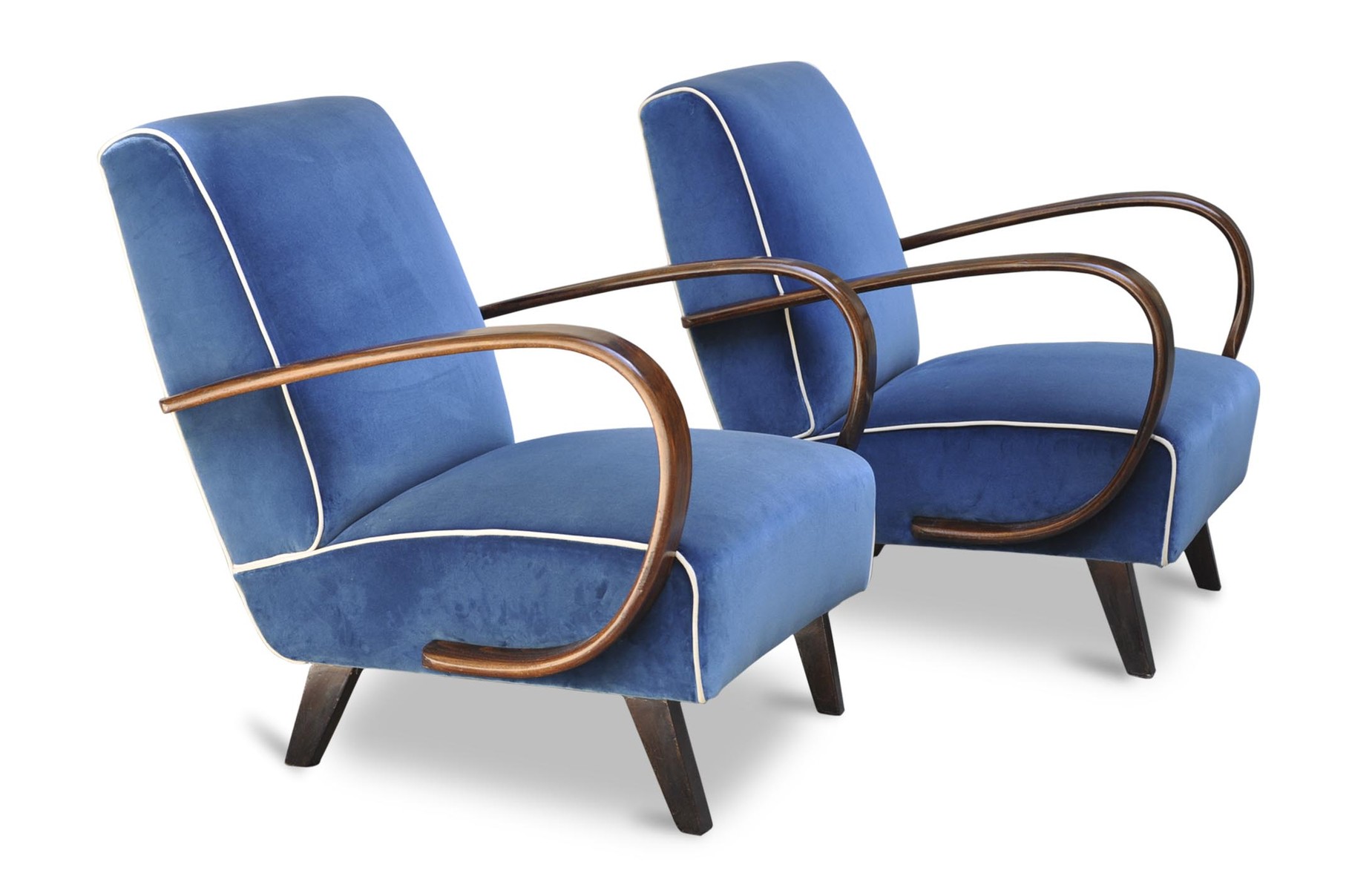 Poltrone vintage anni '30 Art Deco in faggio curvato - Italian Vintage Sofa