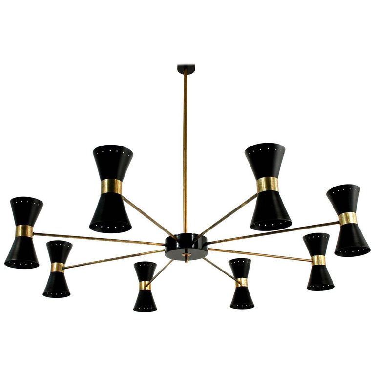 Chandelier vintage stilnovo sarfatti 1950s