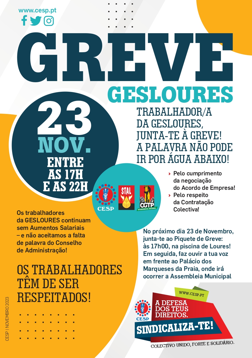 GREVE GESLOURES | 23 NOVEMBRO