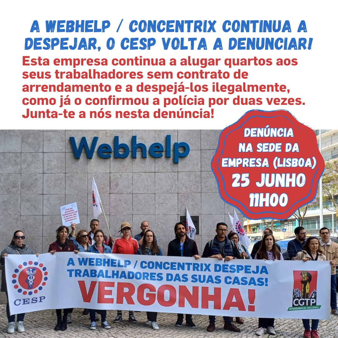 25 JUNHO | DENÚNCIA NA SEDE DA WEBHELP EM LISBOA
