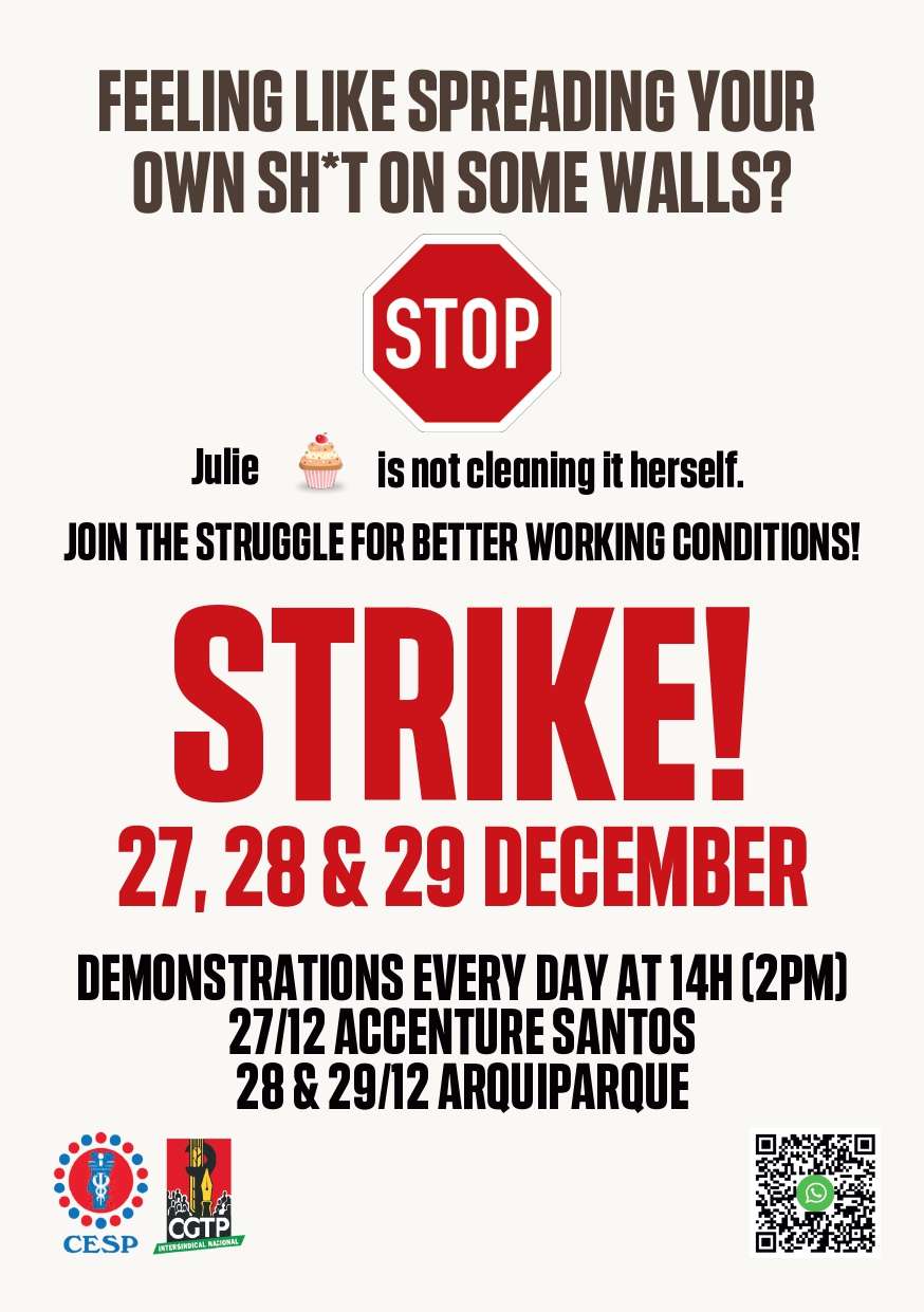 ACCENTURE WORKERS STRIKE ON 27, 28 & 29 DECEMBER!