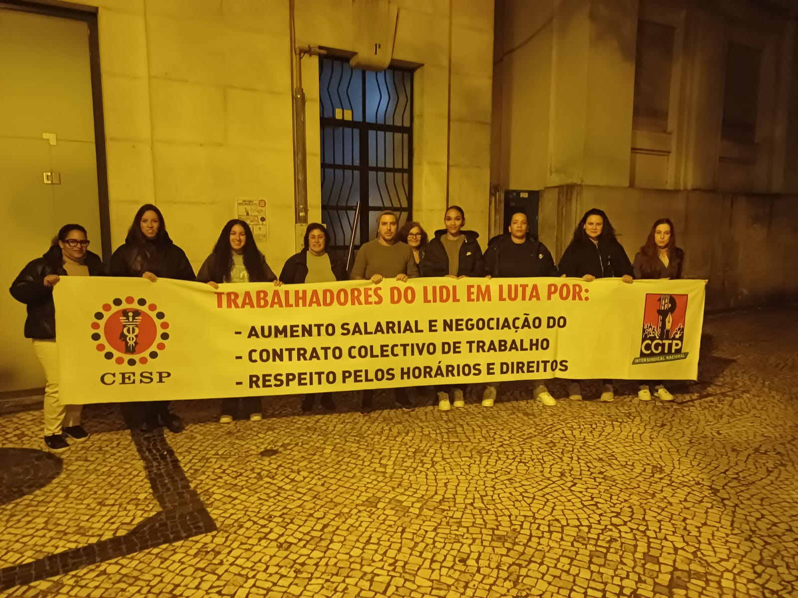 Piquete de Greve em frente ao Lidl Bairro Azul, em Lisboa