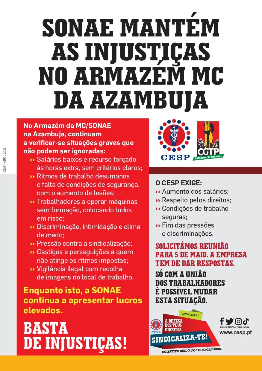 SONAE MANTÉM AS INJUSTIÇAS NO ARMAZÉM MC DA AZAMBUJA