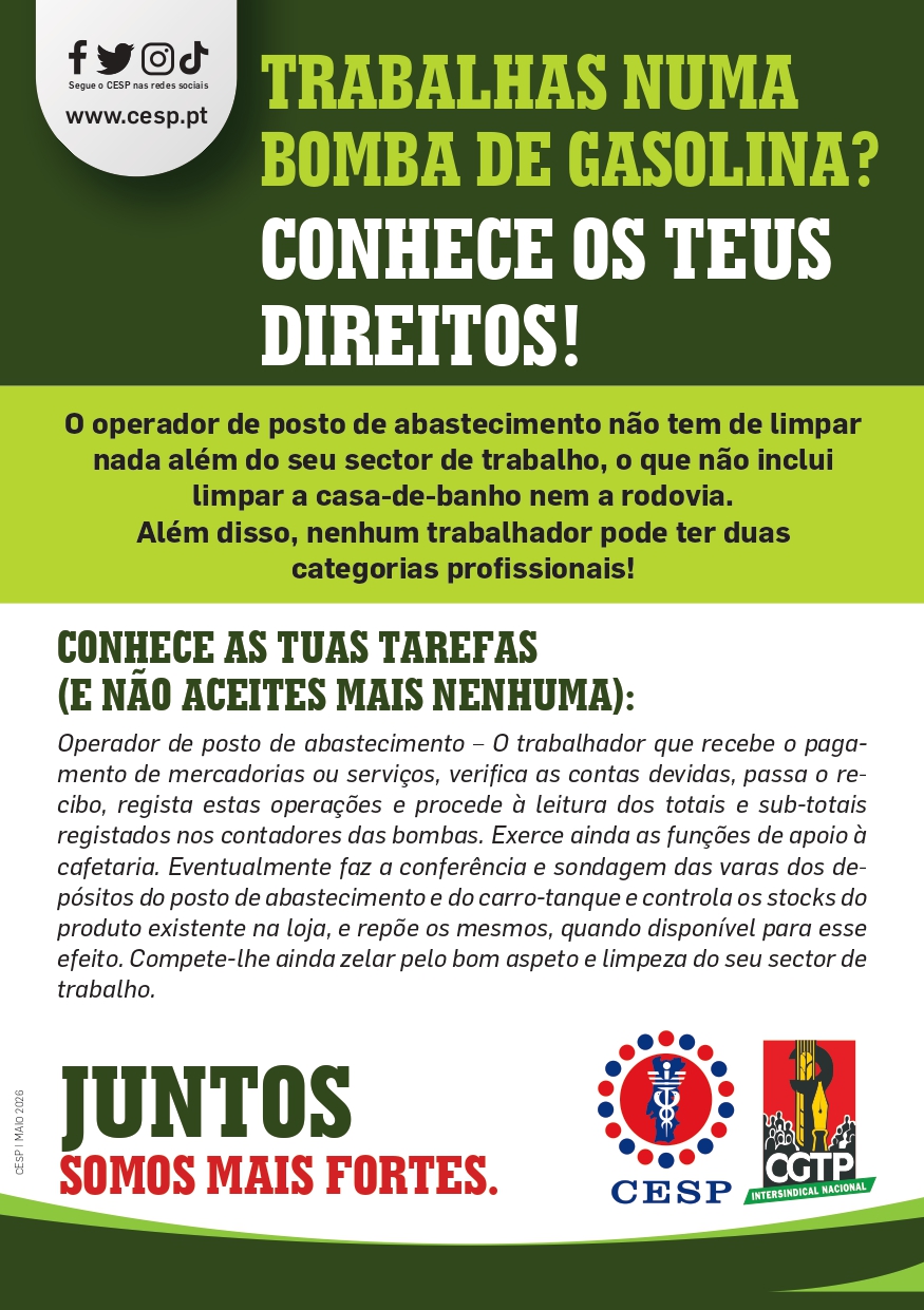 TRABALHAS NUMA BOMBA DE GASOLINA? CONHECE OS TEUS DIREITOS!