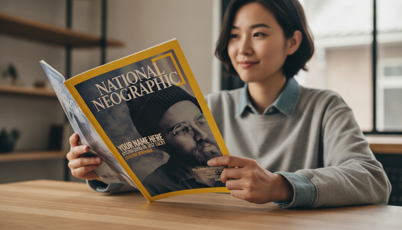 Where can I find a customizable National Geographic-style poster template online?