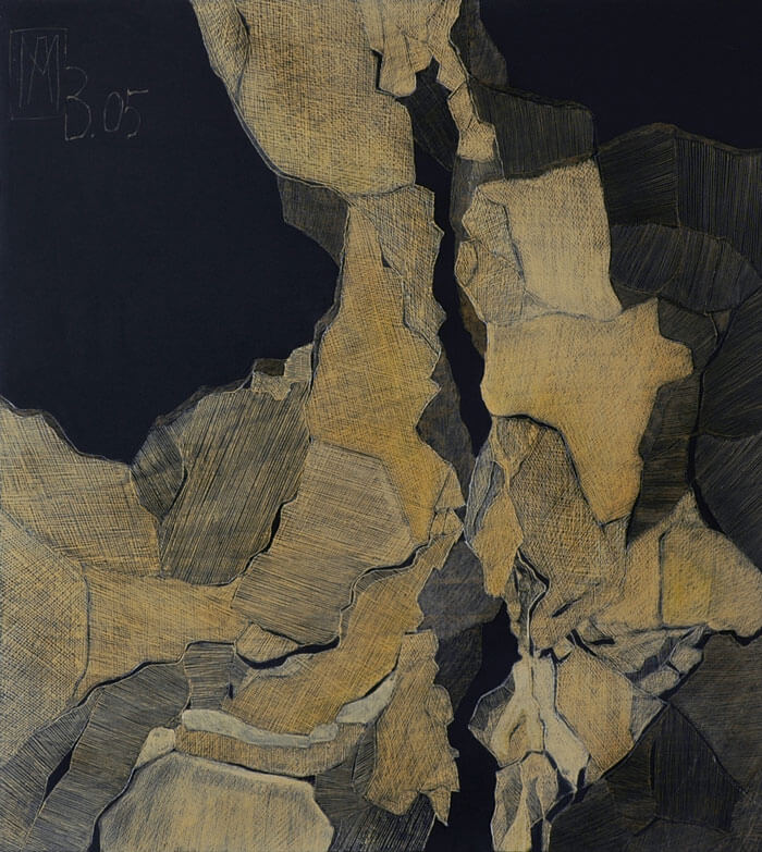 2004 Ritztechnik auf Holz - 92x83 cm