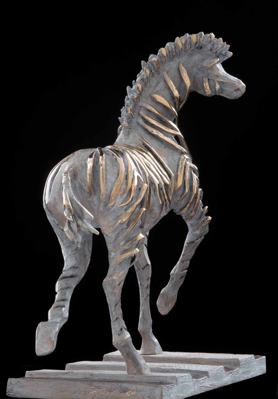 "Zebra crossing" - Bronze - 30x27x12 cm