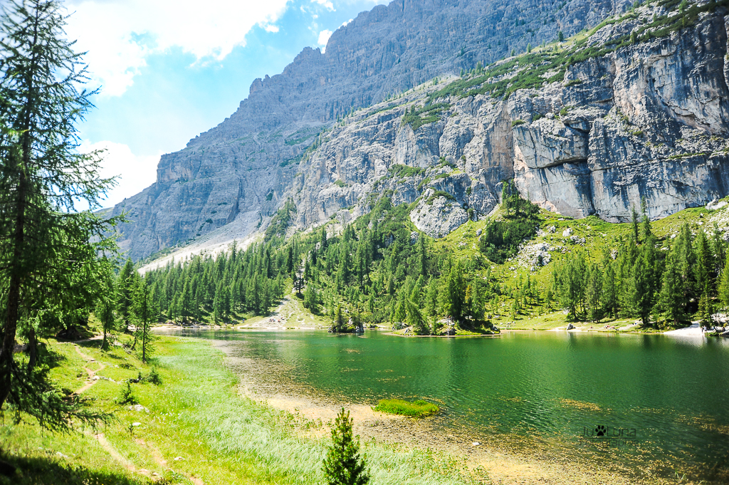 Wandern mit Hund in den Dolomiten zum Federa See (Lago Feder)