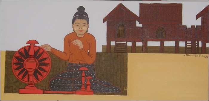 A village girl (70 x 35 cm)