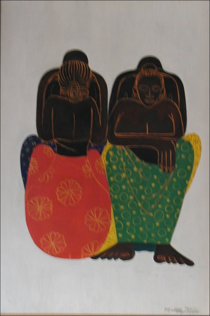 (Frauen hockend) (50 x 70 cm) gerahmt