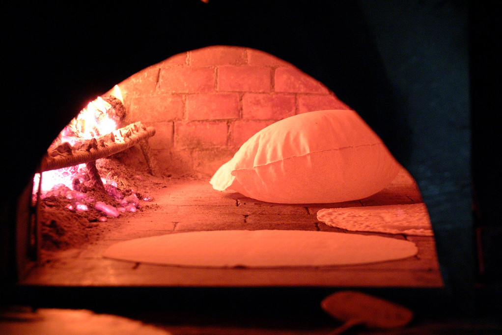 Making typical Sardinian bread, the Carasau