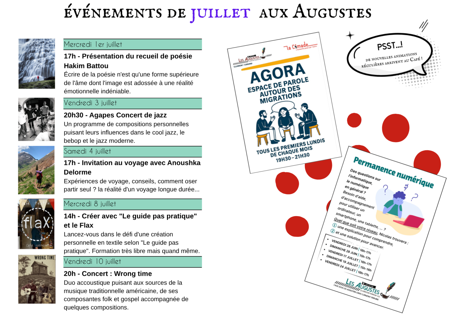 Animations en juillet aux Augustes