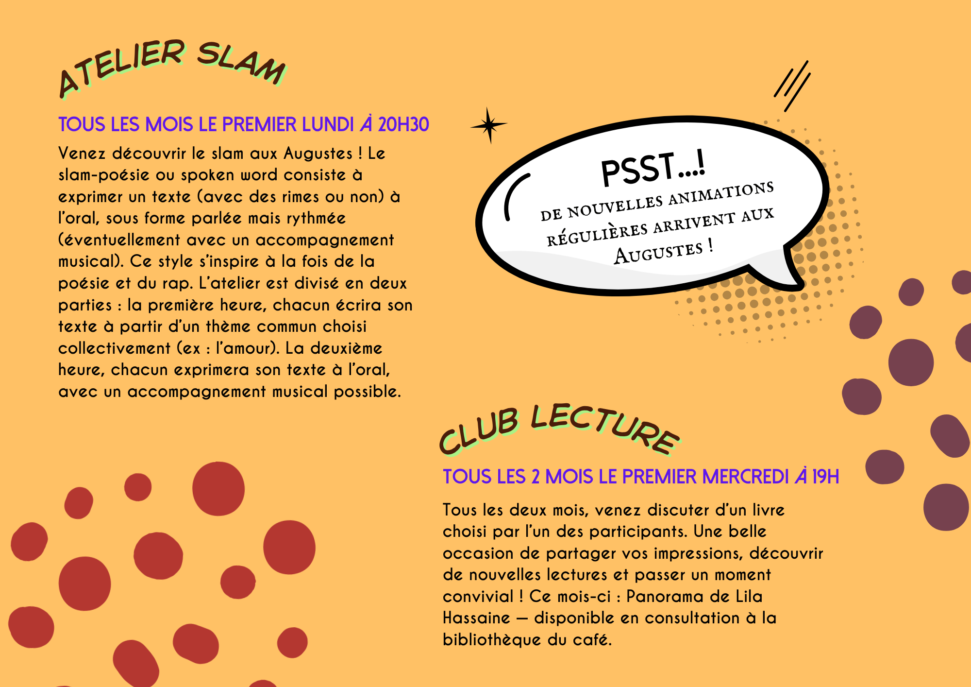 Nouvelles animations régulières