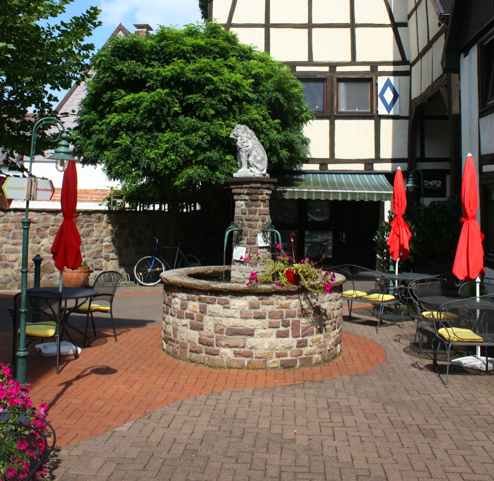 Innenhof mit Löwenbrunnen Hotel 4 Spitzen