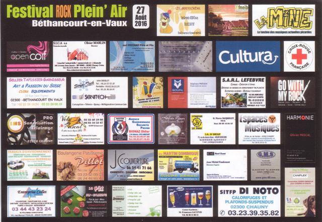Partenaires du festival Plein' Air 2016.