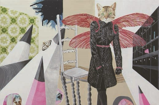 Katzenlibelle, 70 X 100 cm, Mischtechnik auf Leinwand, in Privatbesitz
