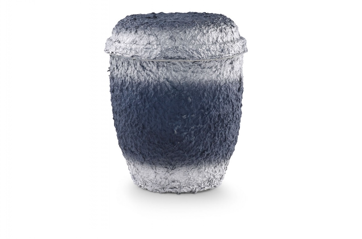 Nr. 1040OE - Blau-Silber getönte Seeurne aus Zellulose ohne Motiv