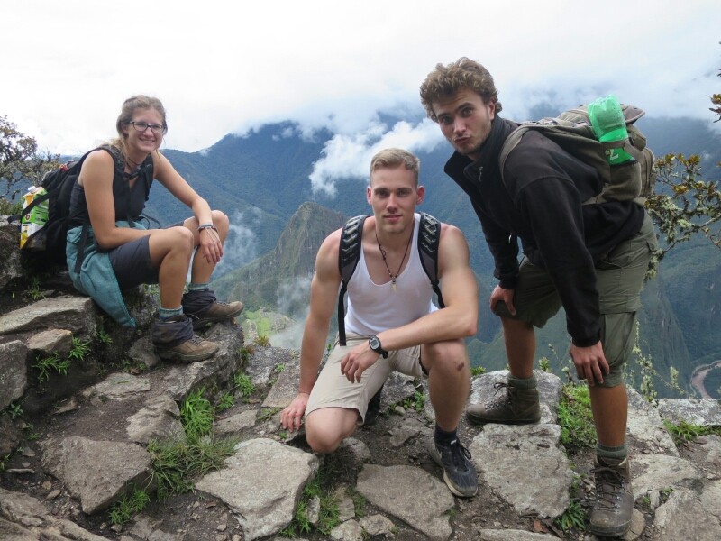 Wir drei Musketen auf dem Berg Machu Picchu