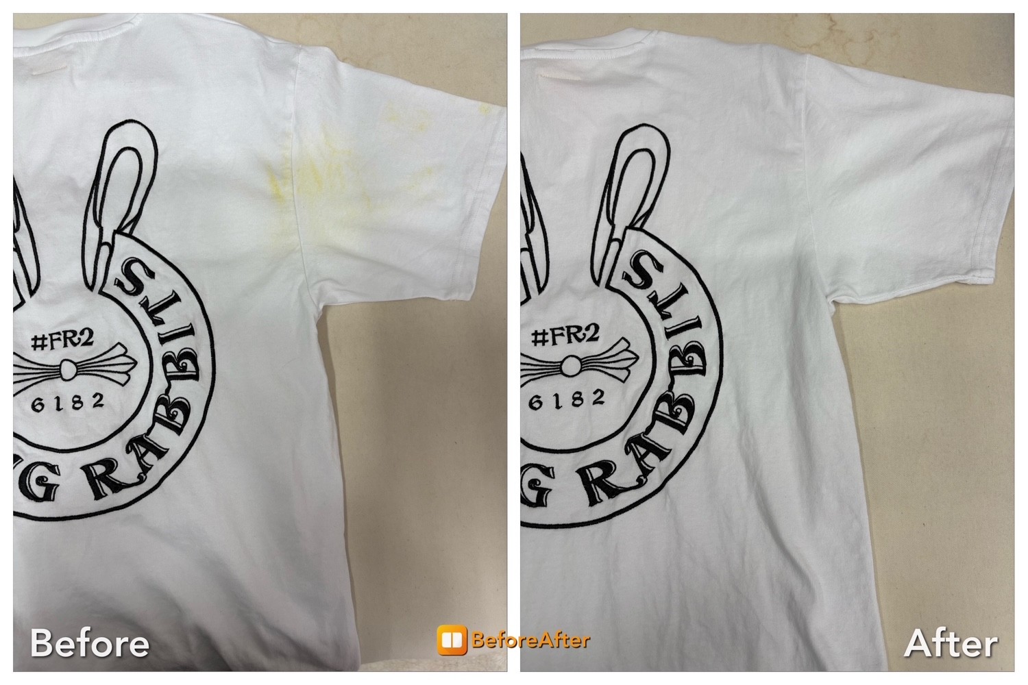 Tシャツにユリの花粉