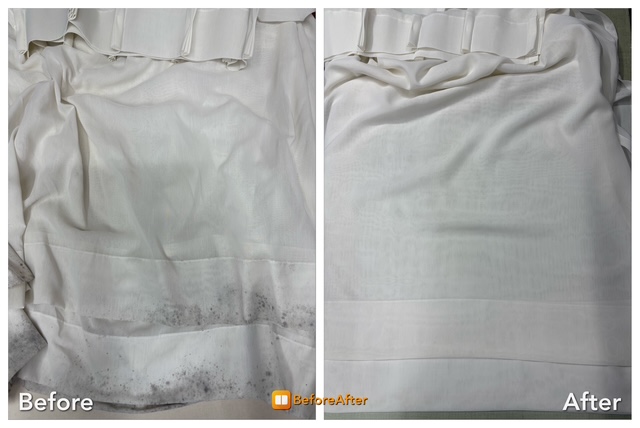 カーテンにカビ