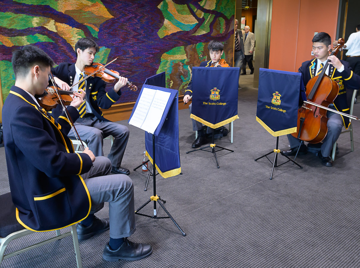 Scots College string quartet entertaining guests