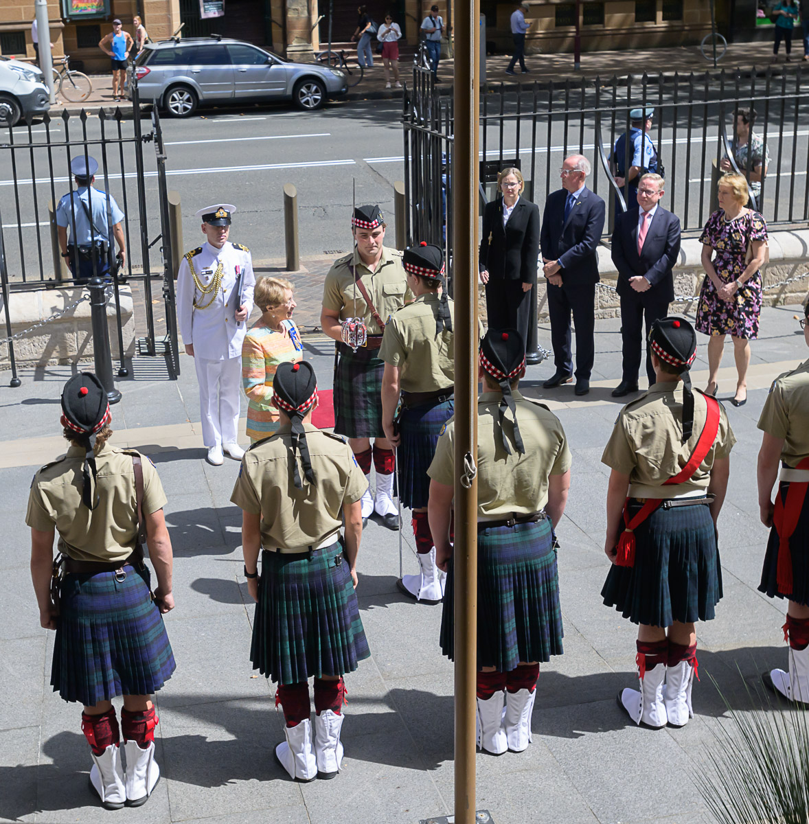 Her Excellency takes the Vice Regal salute