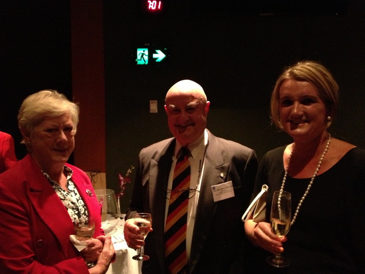 Marilyn Mackenzie (left) with Hon Max Willis, Chair of Australia Youth Trust and guest