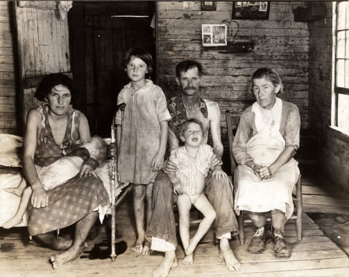 Famille américaine pauvre suite à la crise de 1929