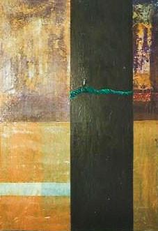 o.T. 1997 / Collage, Acryl,Öl auf Pavatex - 128x90,5 cm 