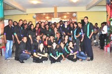 Elenco de modelos que participaron en un desfile de modas como parte de la inauguración del Relanzamiento de la Escuela de Cine, Televisión y Fotografía de la UASD.