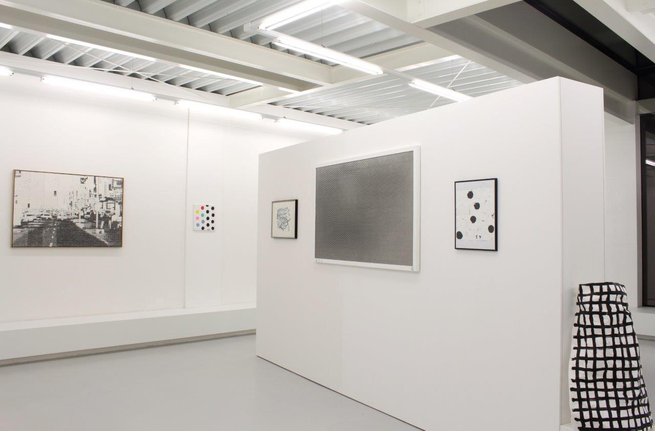 Achim Freyer und Moritz Nitsche, Auf den Punkt. , Ausstellungsansicht Brunnhofer Galerie, 2016