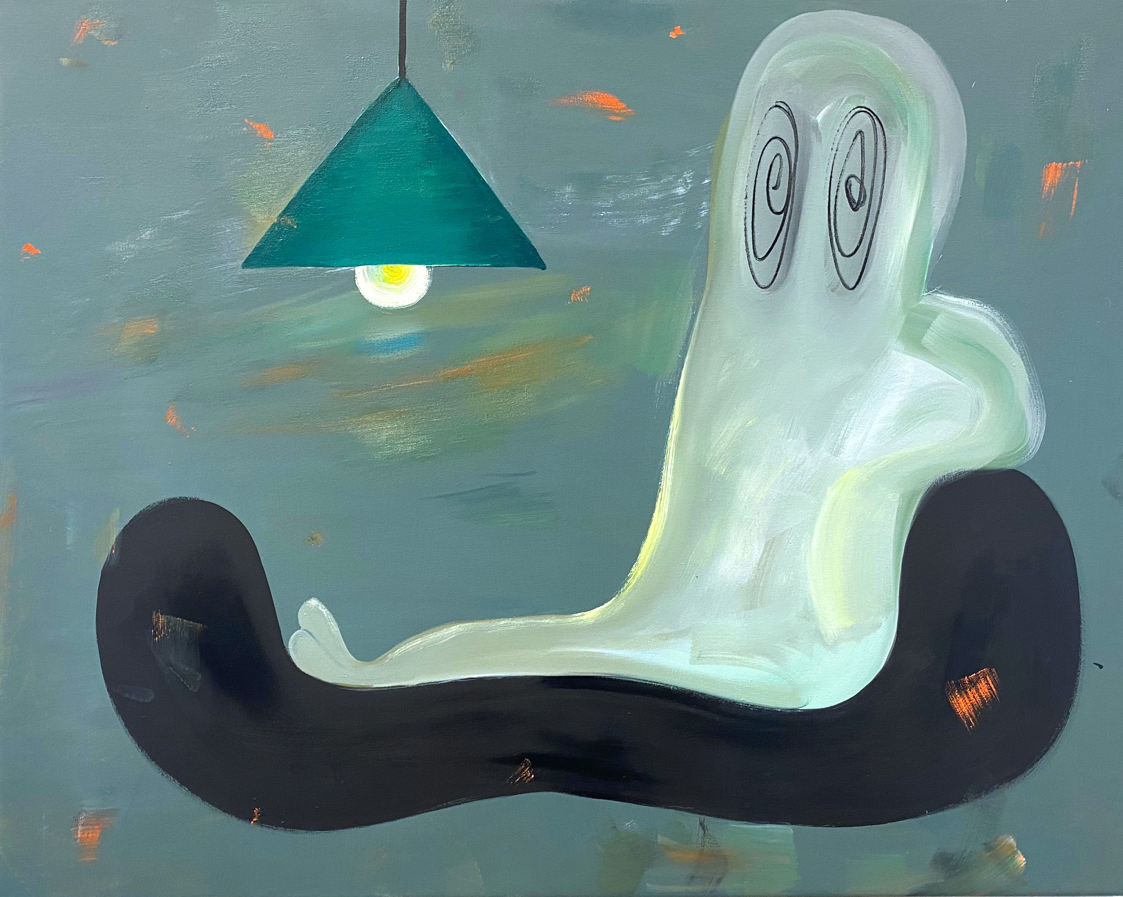 Ronald Kodritsch, Geist auf Couch, 2022, 80 x 100 cm