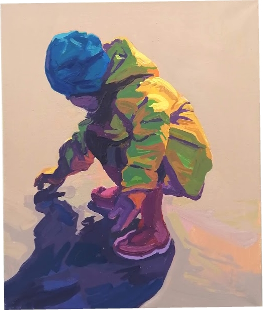 Anton Petz, „Beach-Kid“, 2018-19, Öl auf Lw., 60 x 50 cm