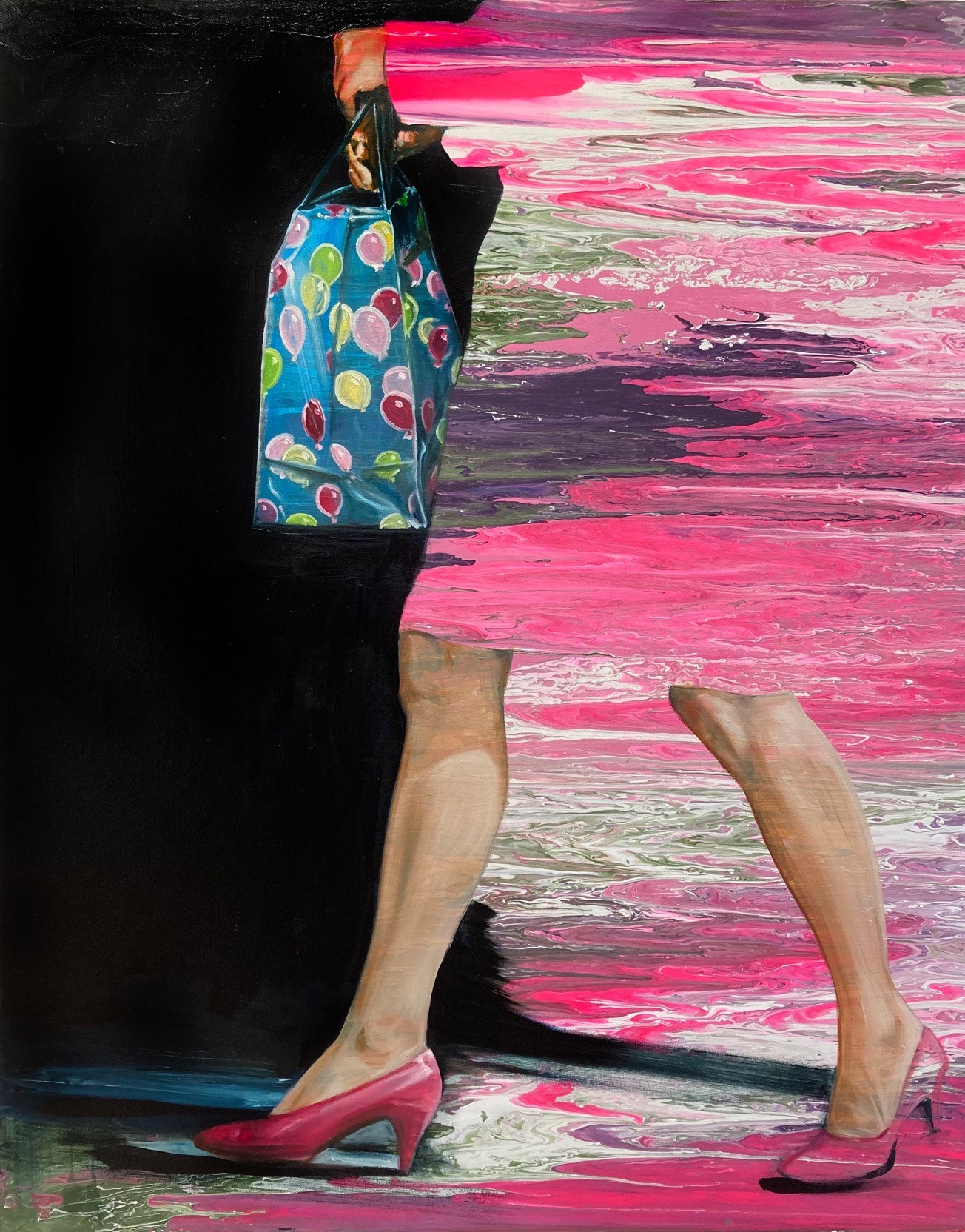 Katharina Karner, Camouflage Royale 04, Acryl und Öl auf Leinwand, 100 x 80 cm, 2023