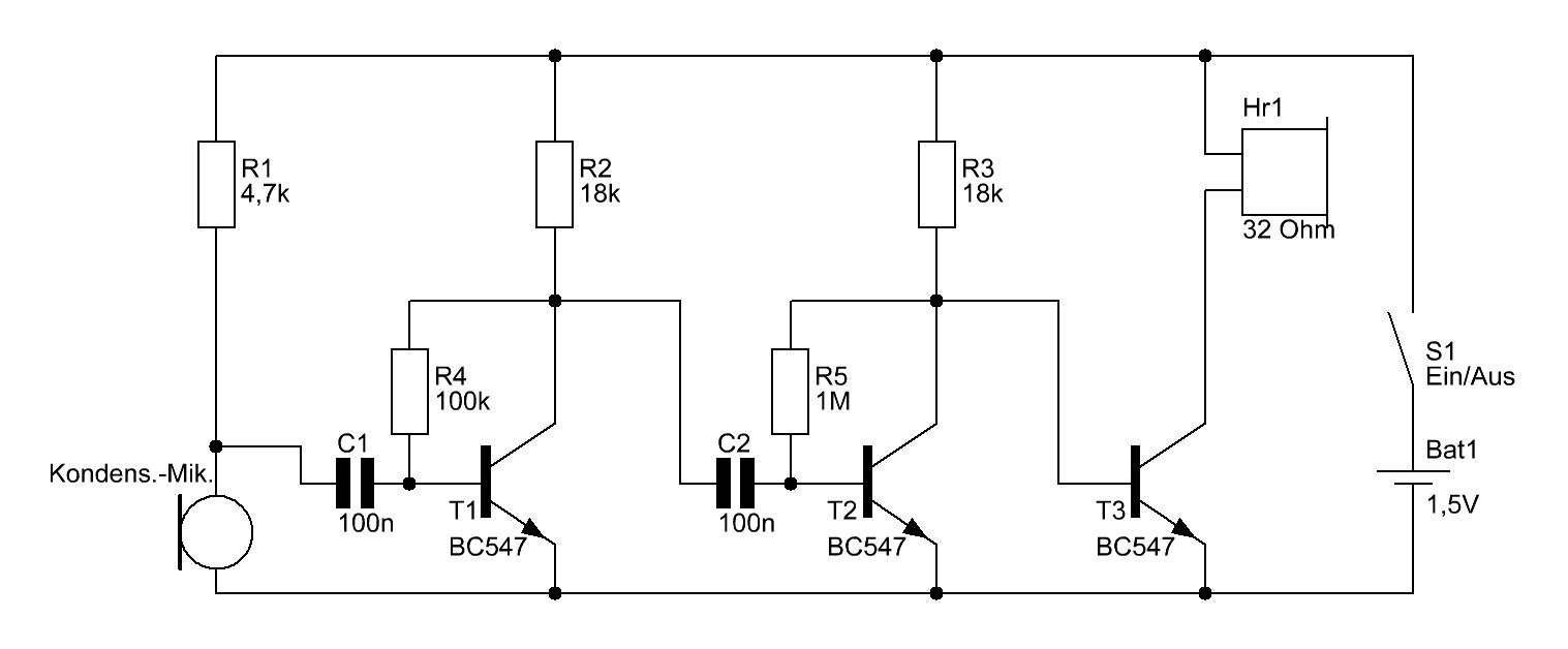 Einfacher Mikrofonverstärker für 1,5 Volt - Elektronische ...