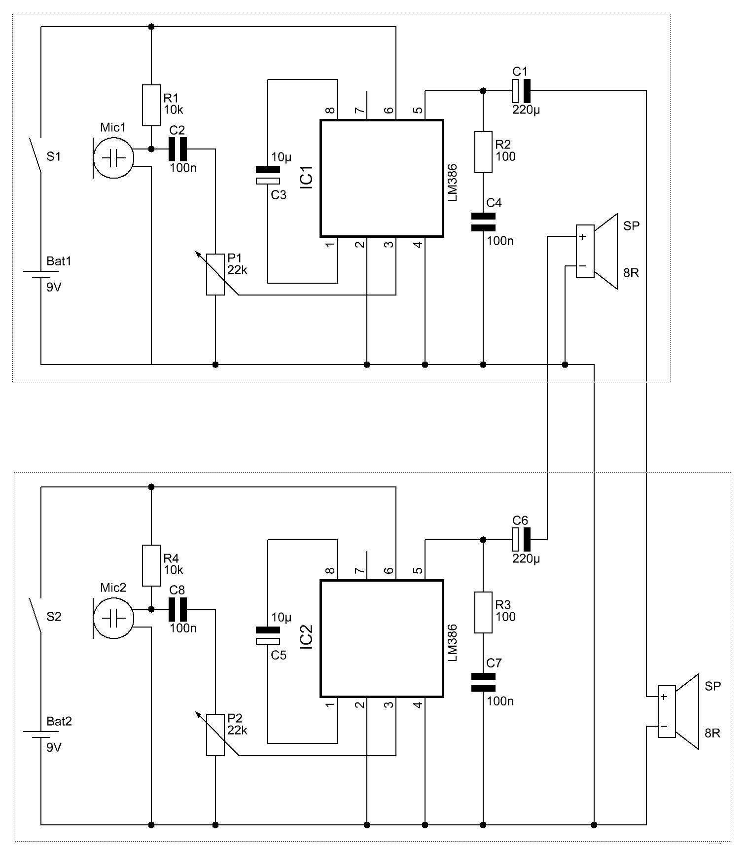 Einfacher Audio Verstarker Schaltplan - Wiring Diagram