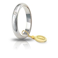 Fede Unoaerre Classica gr 5,0 Oro Bianco con diamante 50 AFN 1/001