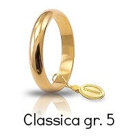 Fedi Nuziali Unoaerre Classica Oro Giallo grammi 5 fascia stretta mm 3,6 Referenza: 50AFN1