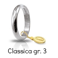 Fede Nuziale Unoaerre Classica Oro Bianco Grammi 3 Referenza: 30AFN1B