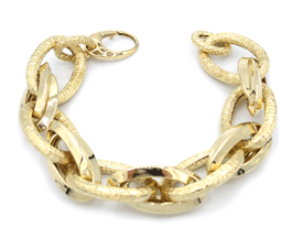 Bracciale donna  Oro giallo 18 kt maglie ovali lucide e satinate