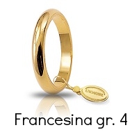 Fede Nuziale Unoaerre Classica Oro Giallo 4 Grammi mm 3 Francesina Referenza: 40 AFN4