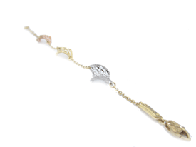 Bracciale donna in oro giallo bianco e rosa 18 kt in filigrana ungari 